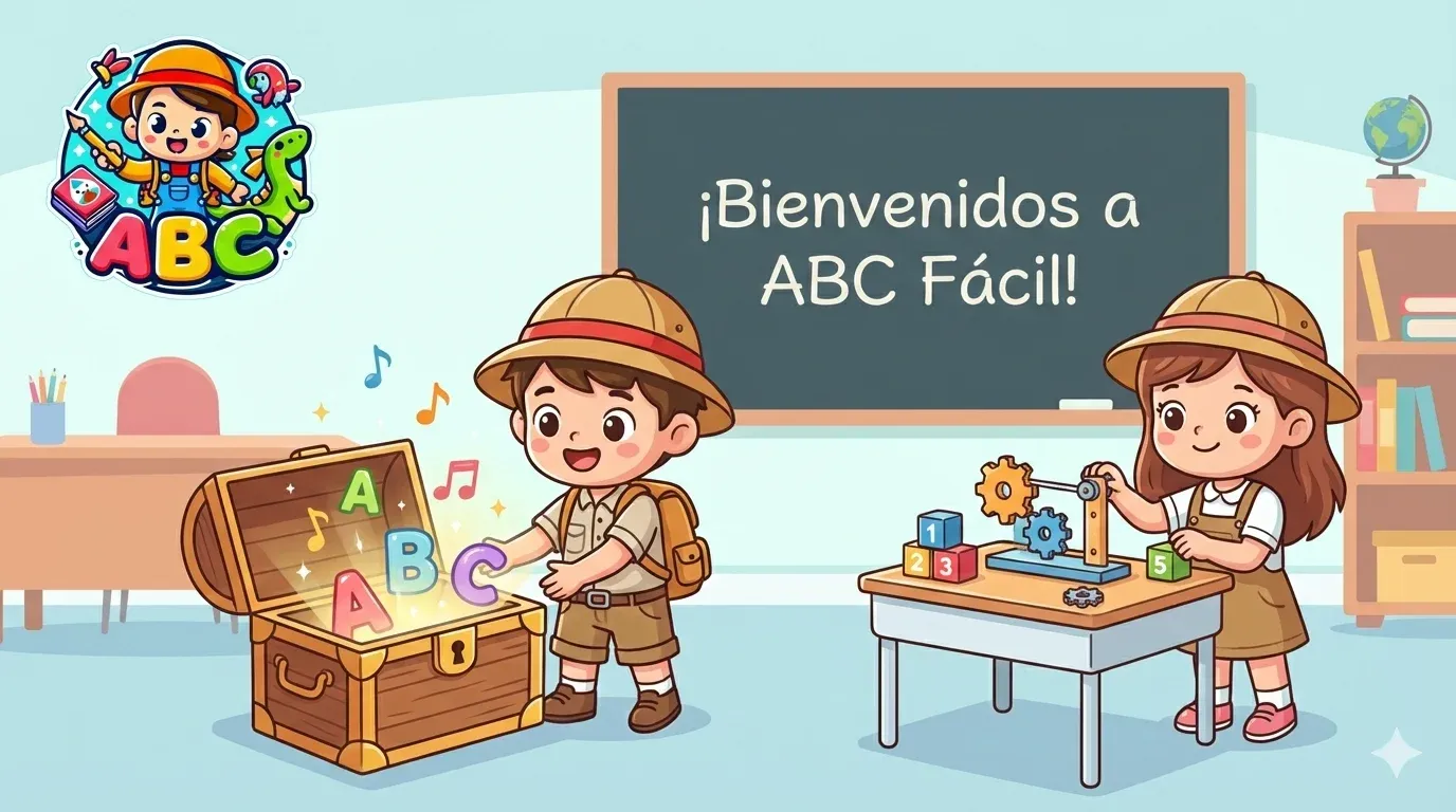 Niños felices aprendiendo con ABC Fácil
